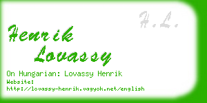 henrik lovassy business card